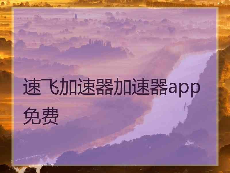 速飞加速器加速器app免费