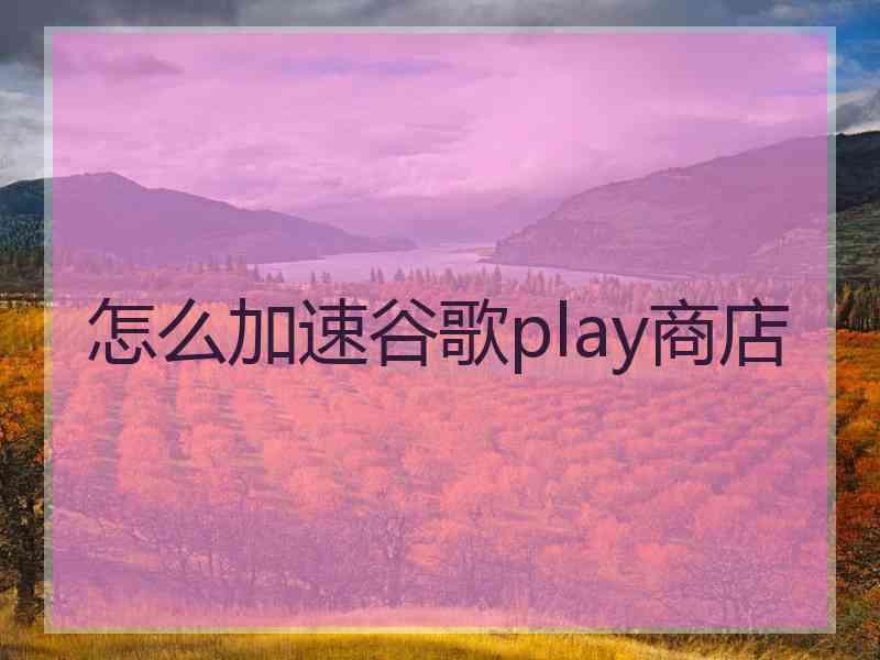 怎么加速谷歌play商店