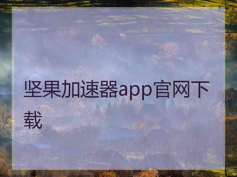 坚果加速器app官网下载