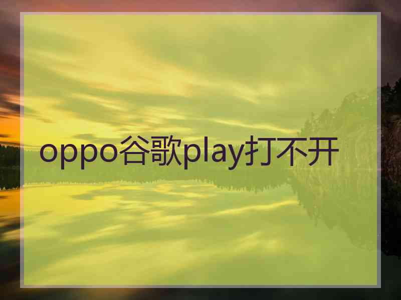 oppo谷歌play打不开