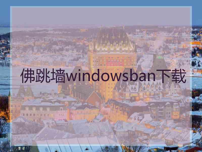 佛跳墙windowsban下载