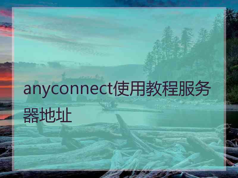 anyconnect使用教程服务器地址