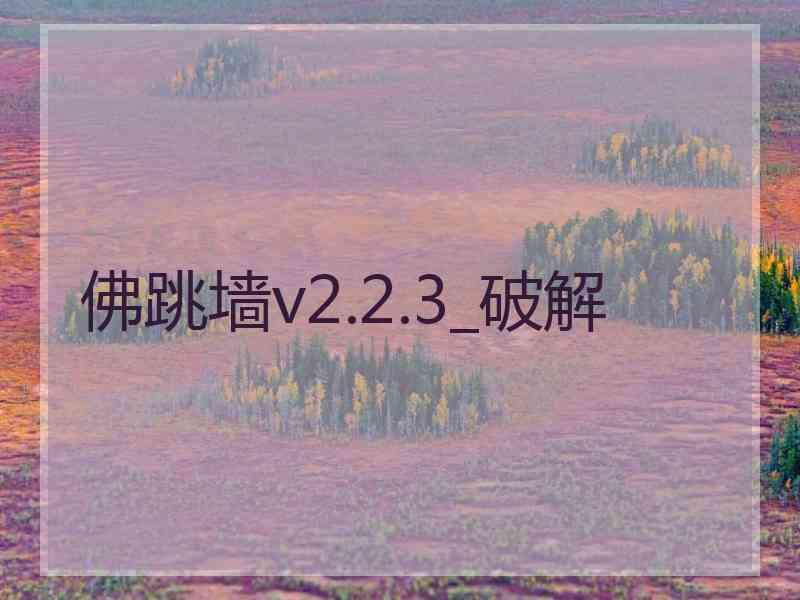 佛跳墙v2.2.3_破解