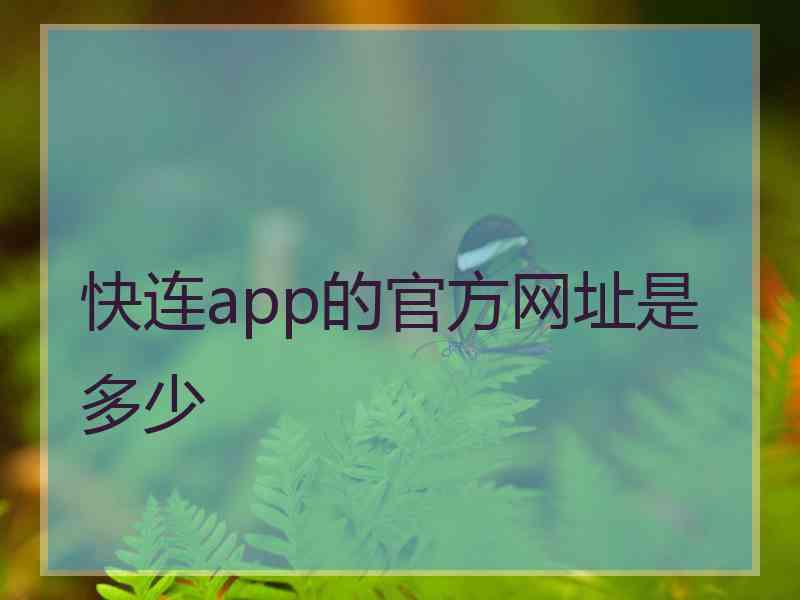 快连app的官方网址是多少