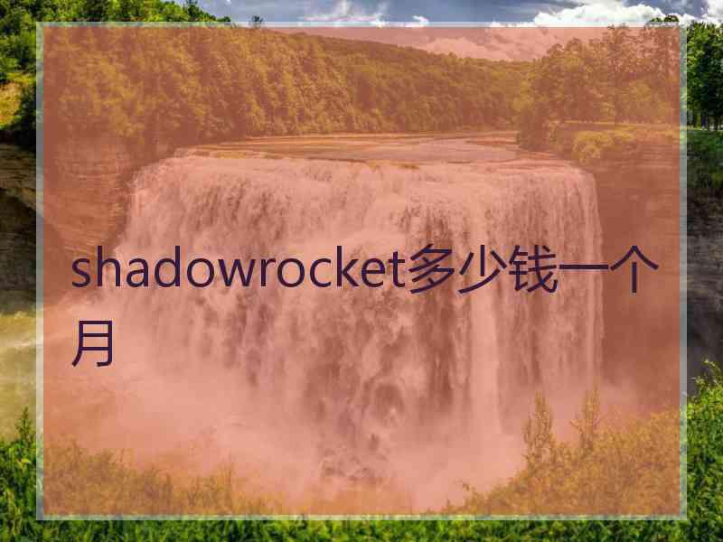 shadowrocket多少钱一个月