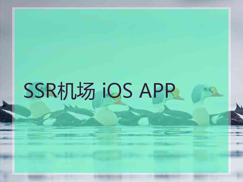 SSR机场 iOS APP