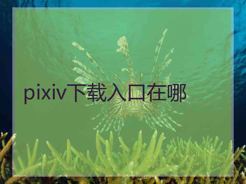 pixiv下载入口在哪